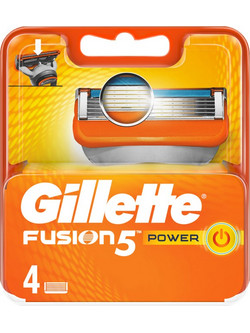 Gillette Fusion 5 Power Ανταλλακτικά Ξυραφάκια με 5 Λεπίδες & Λιπαντική Ταινία 4τμχ