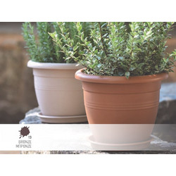 Γλάστρα στρογγυλή Terracotta no 239-13 Φ25x21cm μπρονζέ