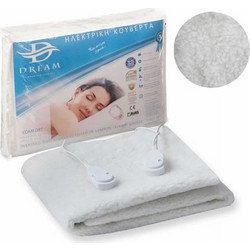 Dream Comfort 900302 Ηλεκτρική Διπλή Κουβέρτα με Χρονοδιακόπτη Λευκή 120W 155x140cm
