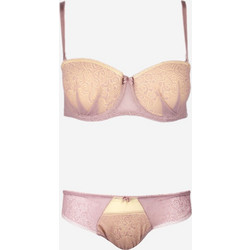 Σετ σουτιέν μπαλκονέ Strapless με Brazil 8051-Κίτρινο