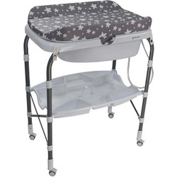 Bebe Stars Deluxe Stars Μπανάκι Αλλαξιέρα Μωρού με Βάση Λευκό Γκρι