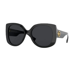Versace VE4387 GB1/87 Γυναικεία Γυαλιά Ηλίου Τετράγωνα Κοκάλινα Μαύρα με Μαύρο Polarized Φακό