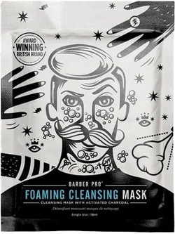 Barber Pro Foaming Cleasing Mask Κρεμώδης Μαύρη Μάσκα Προσώπου με Άνθρακα 23gr