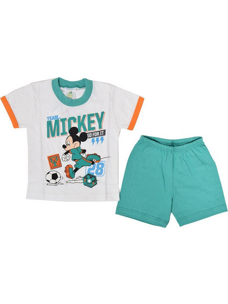 ΠΥΖΑΜΑ MINERVA MICKEY GO FOR IT ΛΕΥΚΟ/ΤΙΡΚΟΥΑΖ