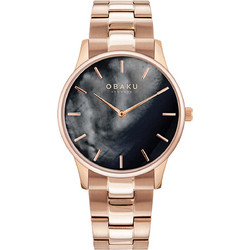 Obaku Lyng Lille Sangria Γυναικείο Ρολόι με Ροζ Χρυσό Μεταλλικό Μπρασελέ V247LXVBSV