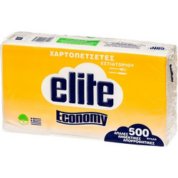 Elite Xαρτοπετσέτες Εστιατορίου Λευκές 500φύλλα 1ply 450gr