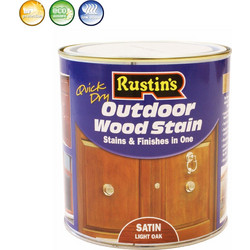 Rustins Outdoor Wood Stain Βερνίκι Medium Oak Satin 1lt