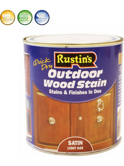 Rustins Outdoor Wood Stain Βερνίκι Medium Oak Satin 1lt