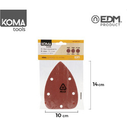 Φύλλα λείανσης δέλτα για πολυτριβείο KOMA tools 08707 5 τμχ EDM Spain 08737
