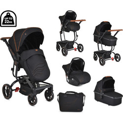 Cangaroo Ellada Καρότσι Μωρού 3 σε 1 Black
