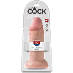 Pipedream King Cock 10" Chubby Ρεαλιστικό Dildo με Βεντούζα 25cm Vanilla