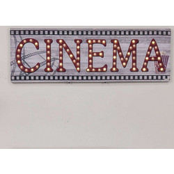 Κάδρο Cinema Με Led XC161656S 147-26-014 30x1,8x90cm Grey-Red Οριζόντιοι Ξύλο