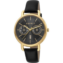 Esprit Γυναικείο Ρολόι με Μαύρο Δερμάτινο Λουράκι ES1L179L0045