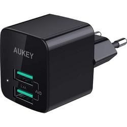 Aukey Φορτιστής Χωρίς Καλώδιο με 2 Θύρες USB-A 12W Black PA-U32
