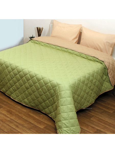 Viopros Πάπλωμα Μονό Microfiber Microfiber 160x240 Πράσινο/Μπεζ