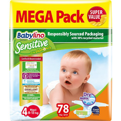 Babylino Sensitive Maxi Πάνες No4 8-13kg 78τμχ