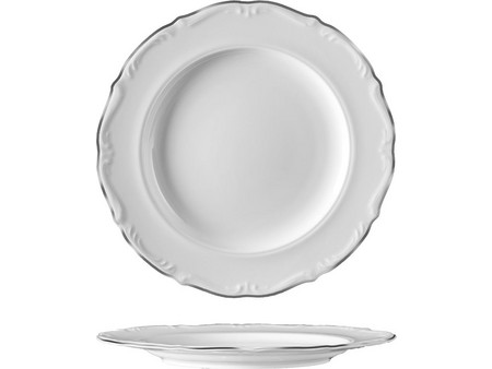 Van Kottler Πιάτα Ρηχά Πορσελάνης Maria Teresa Silver 32cm 6τμχ MARIAT-S-FP-32