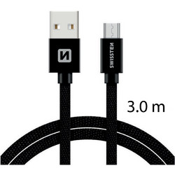 Καλώδιο φόρτισης / δεδομένων USB / Micro-USB 3A 3m μαύρο