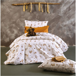 SB Home Σετ Παιδικά Σεντόνια Μονά Βαμβακερά 160x240 Alphabet Beige