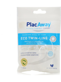 Plac Away Eco Twin-Line Flossers Οδοντικό Νήμα με Λαβή & Γεύση 30τμχ