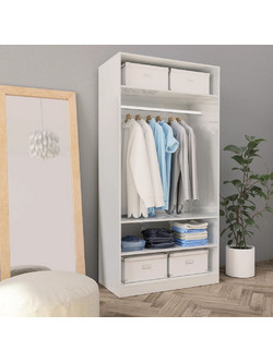 vidaXL Μονόφυλλo Βεστιάριο Ρούχων Λευκό 100x50x200cm 800231