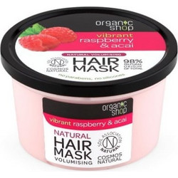 Natura Siberica Organic Shop Vibrant Raspberry & Acai Μάσκα Μαλλιών για Όγκο & Επανόρθωση για Λεπτά Μαλλιά 250ml