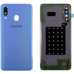 ΓΝΗΣΙΟ ΚΑΠΑΚΙ ΜΠΑΤΑΡΙΑΣ SAMSUNG A40 A405 BATTERY COVER ΜΕ CAMERA ΚΑΙ FLASH LENS BLUE ORIGINAL SERVICE PACK GH82-19406C