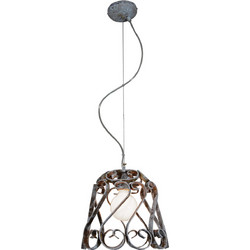 Home Lighting Lewis Κρεμαστό Φωτιστικό Οροφής Μονόφωτο E27 Μπρονζέ Φ30cm 77-4007 Copper Green