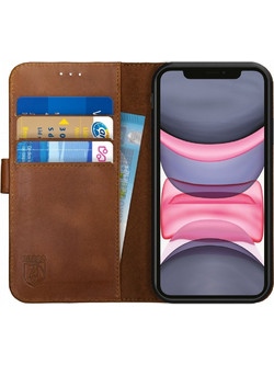 Rosso Deluxe Wallet Leather Θήκη Πορτοφόλι Brown (iPhone 11)