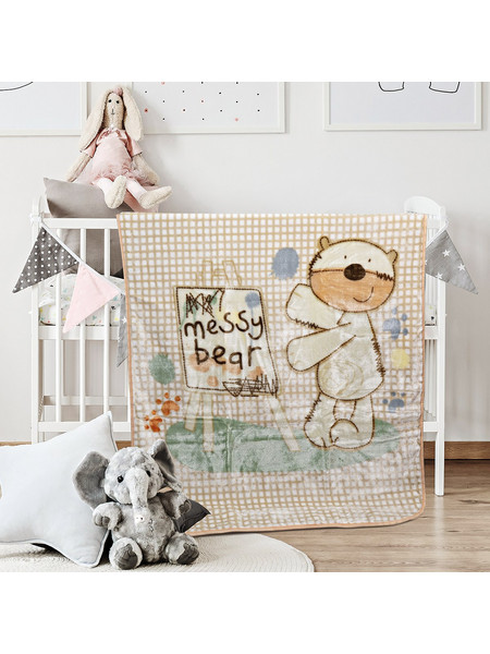 Beauty Home Art 5257 Κουβέρτα Κούνιας Βελουτέ 110x140 Μπεζ