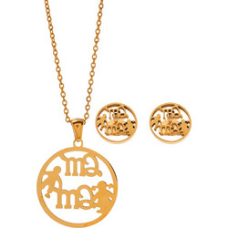 Dalee Σετ Κολιέ/Σκουλαρίκια Mama Stainless Steel