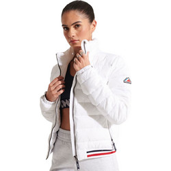 Superdry Fuji Γυναικείο Μπουφάν Χειμωνιάτικο Puffer Κοντό Λευκό W5010977A-01C
