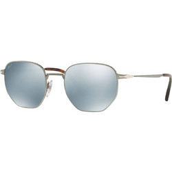 Persol 2446S 1058/30 Ανδρικά Γυαλιά Ηλίου Πολυγωνικά Μεταλλικά Γκρι με Μπλε Καθρέπτη Φακό