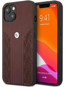 BMW Leather Curve Perforate Θήκη iPhone 13 Red (BMHCP13MRSPPR)