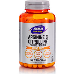 Now Sports Arginine & Citrulline 500/250mg 120 Κάψουλες