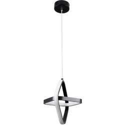 Globostar Rose Κρεμαστό Φωτιστικό Οροφής Δίφωτο LED με Ρυθμιζόμενο Λευκό Φως Μαύρο 61064