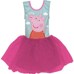 Παιδικό Κορμάκι Μπαλέτου με την Peppa σε Γαλάζιο χρώμα με Ροζ τούλι, Peppa Girl's Dress - Aria Trade