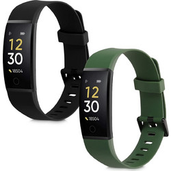 KWmobile Λουράκι Σιλικόνης Black / Dark Green (Realme Band 1)