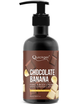 Quickgel Banana Chocolate Hand & Body Ενυδατική Κρέμα Σώματος 300ml