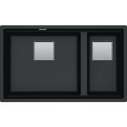 Franke Kubus 2 KNG 120 Υποκαθήμενος Νεροχύτης Γρανίτη Ματ Matte Black 76x46cm