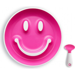 Munchkin Smile n' Scoop Βρεφικό Σετ Φαγητού Ροζ 2τμχ