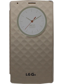 Flip Cover Stand θήκη με Smart Clock για LG 4 - Χρυσό