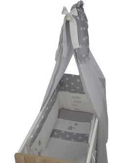 Bebe Stars Stars Σετ Λίκνου White/Grey 4τμχ