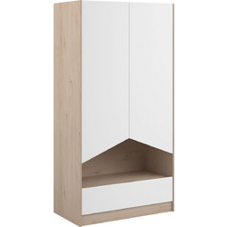 PoliHome Δίφυλλη Ντουλάπα Ρούχων Shield Λευκή 92.4x50x181.5cm 162051499