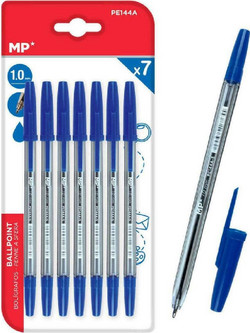 MP PE144A Σετ Στυλό Διαρκείας 1mm Μπλε 7τμχ