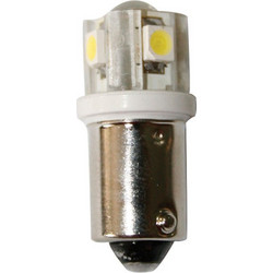 Λαμπάκι LED, 12V, BA9S, ψυχρό λευκό - 4SMDs+1LED, 9x25,5mm