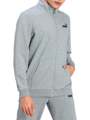 Puma Essentials Ανδρική Ζακέτα Fleece με Φερμουάρ Γκρι 586694-03
