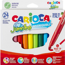 Carioca Jumbo Superwashable Μαρκαδόροι Ζωγραφικής Σετ 24 Χρώματα