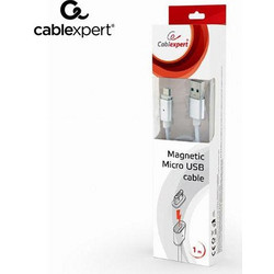 CABLEXPERT 3-in-1 MAGNETIC CABLE 1M MICRO USB - LIGHTNING - TYPE-C RETAIL PACK SILVER