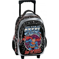 Graffiti Superman Σχολική Τσάντα Τρόλεϊ Δημοτικού Μαύρη 225751 2022